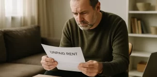 właściciel mieszkania analizuje wezwanie do zapłaty za zaległy czynsz